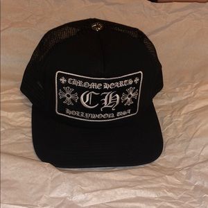 Chrome Hearts CH Hollywood Trucker Hat Black